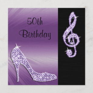 Invitation Anniversaire de stylet lilas et de fissure triple