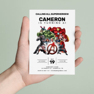 Invitation Anniversaire de Super Héros des Avengers
