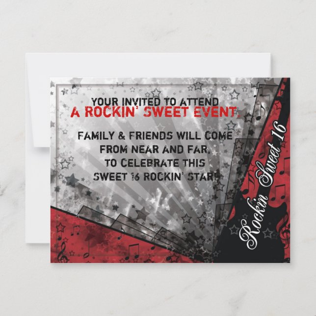 Invitation Anniversaire de sweet sixteen de Rockin (Devant)