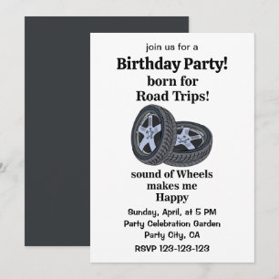 Invitation Anniversaire de Technicien de Pneus de Roues d'Aut