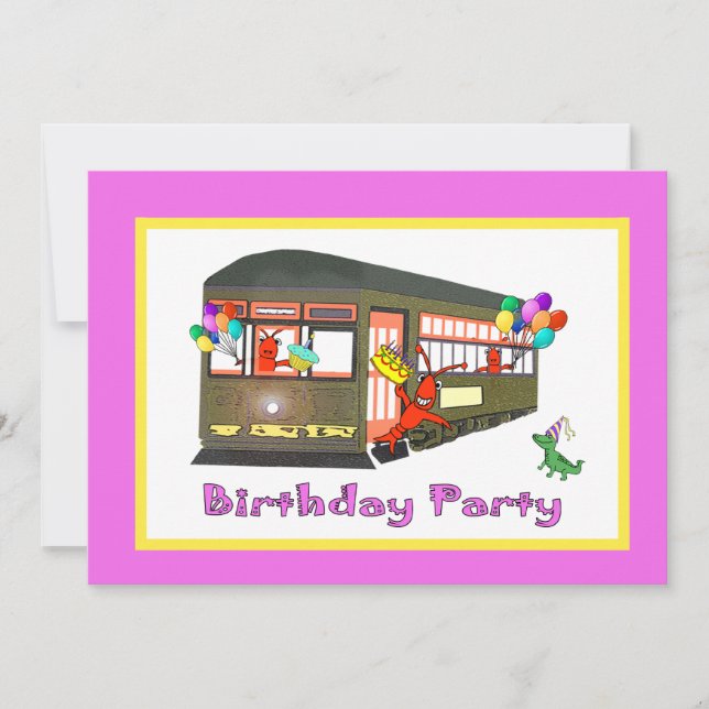 Invitation Anniversaire de tramway de la Nouvelle-Orléans (Devant)