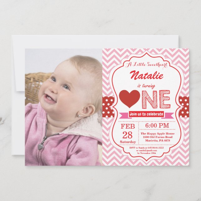 Invitation Anniversaire de Valentine notre petit amoureux (Devant)