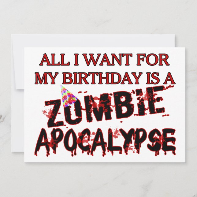Invitation Anniversaire de Zombie Apocalypse (Devant)