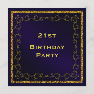 Invitation Anniversaire dégrossi de l'homme de bleu et d'or