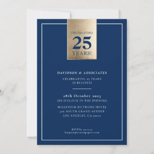 Invitation ANNIVERSAIRE D'ENTREPRISE élégant affaires marine