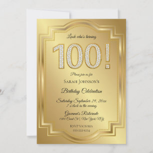 Invitation Anniversaire des 100 ans de Gold & Diamonds