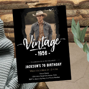 Invitation Anniversaire des 70 ans Vintage