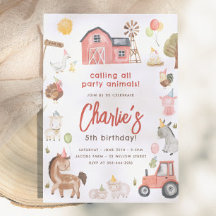 Invitation Anniversaire des Animaux de la Ferme