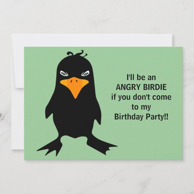 Invitation Anniversaire des Anniversaires d'Angry Birdie (Devant)