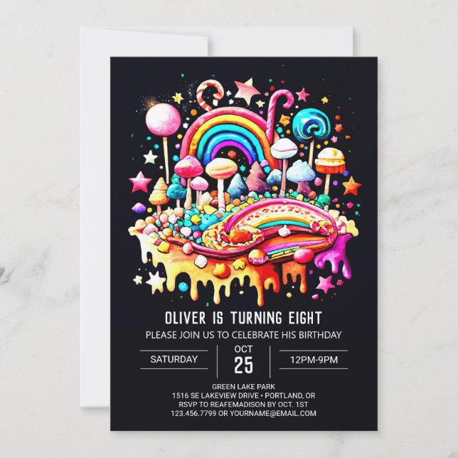 Invitation Anniversaire des bonbons numériques (Devant)