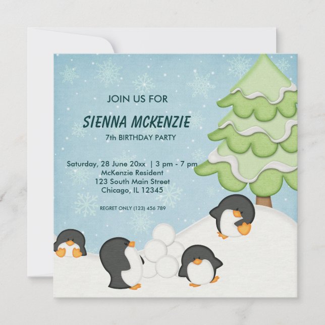 Invitation Anniversaire des bouquets de neige (Devant)