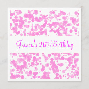 Invitation Anniversaire des bulles roses et blanches