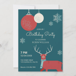 Invitation Anniversaire des cerfs d'hiver