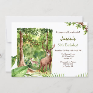 Invitation Anniversaire des cerfs en pleine nature