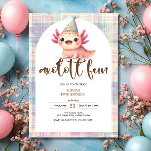 Invitation Anniversaire des enfants Axolotl
