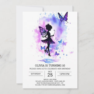 Invitation Anniversaire des fées enfantines enchantées