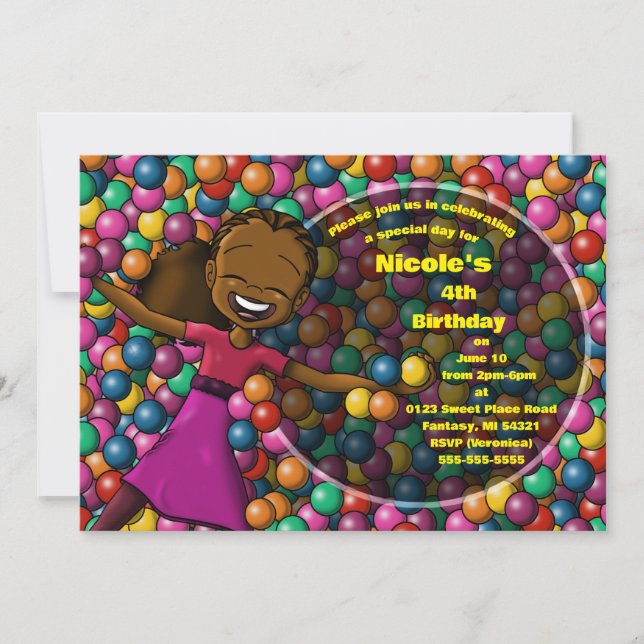 Invitation Anniversaire des filles afro-américaines (Devant)