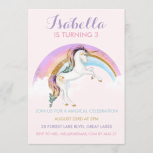 Invitation Anniversaire des filles de la licorne m