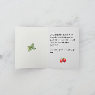 Invitation Anniversaire des fraises   premier anniversaire