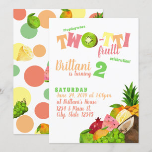 Invitation Anniversaire des Frutti Twotti