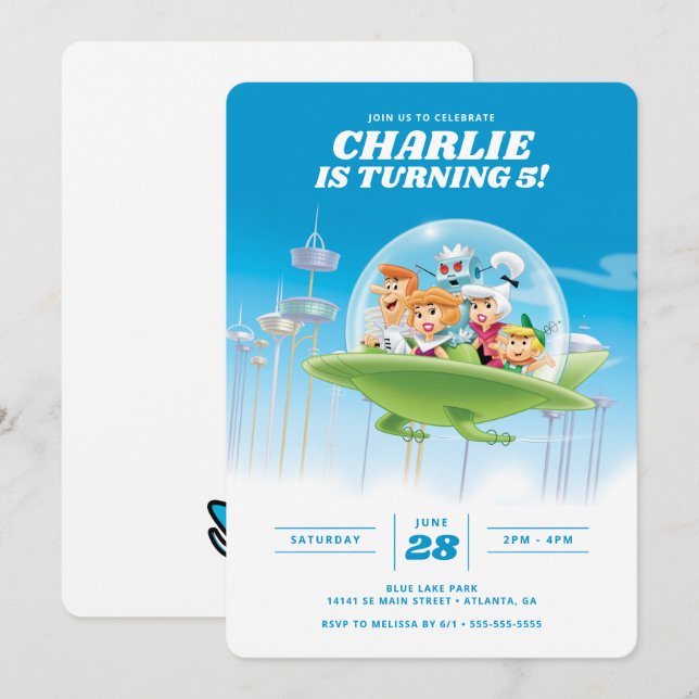 Invitation Anniversaire des Jetsons (Devant / Derrière)