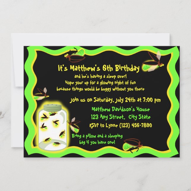 Invitation Anniversaire des lucioles (Devant)