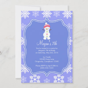 Invitation Anniversaire des neiges d'hiver de Snowman