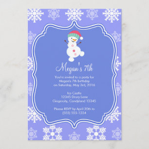 Invitation Anniversaire des neiges d'hiver de Snowman