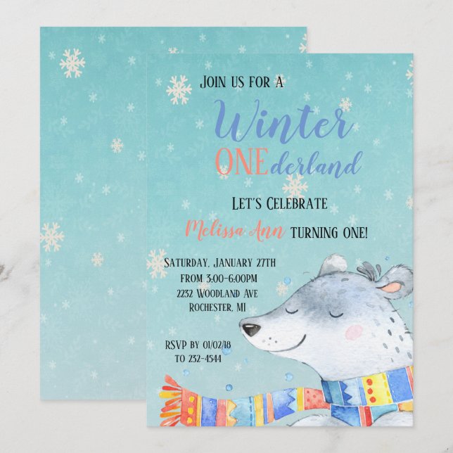 Invitation Anniversaire des Onederland (Devant / Derrière)