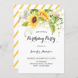 Invitation Anniversaire des Tournesols