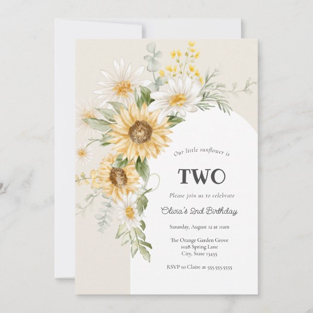 Invitation Anniversaire des tournesols et des marais (Devant)