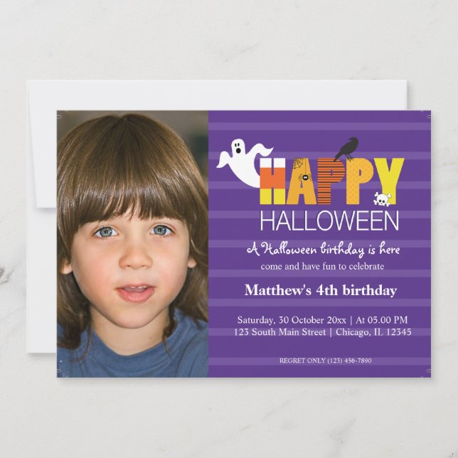 Invitation Anniversaire d'Halloween (Devant)
