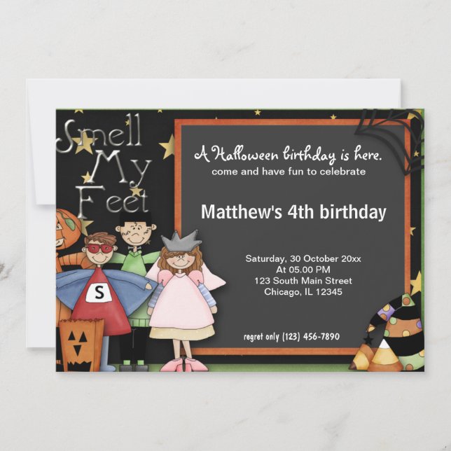 Invitation Anniversaire d'Halloween (Devant)