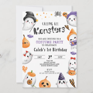 Invitation Anniversaire d'Halloween, Fête du costume, Fête de
