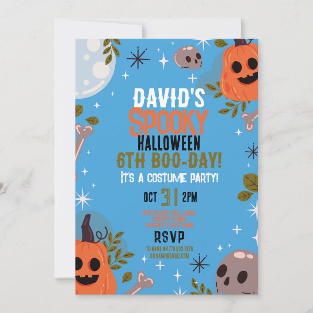 Invitation Anniversaire d'Halloween - n'importe quel âge - Bo (Devant)