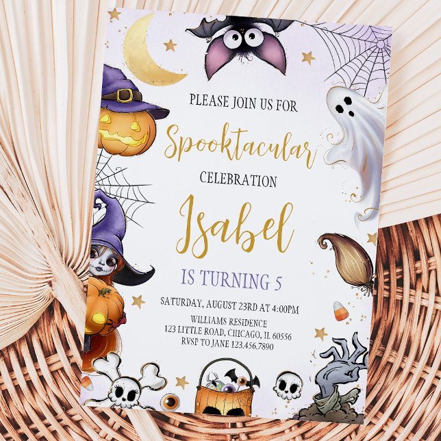 Invitation Anniversaire d'Halloween Violet Fantastique (Créateur téléchargé)