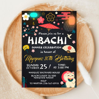 Invitation Anniversaire Dîner Hibachi Japonais