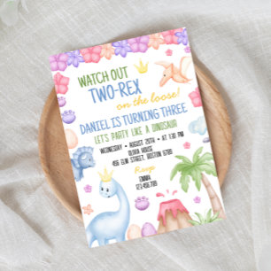 Invitation Anniversaire Dinosaure pour garçon à de
