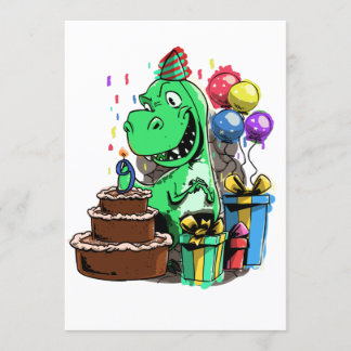 Invitation Anniversaire dinosaure pour un T Rex de 9 ans