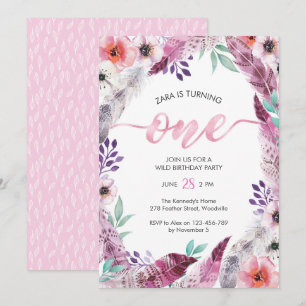 Invitation Anniversaire d'invitation de Boho d'anniversaire