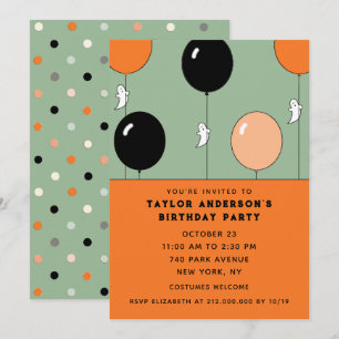 Invitation Anniversaire d'octobre Halloween