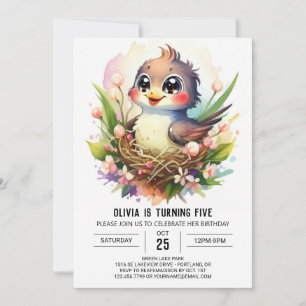 Invitation Anniversaire d'oiseaux en ligne moderne