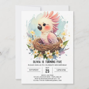Invitation Anniversaire d'oiseaux modifiables moderne