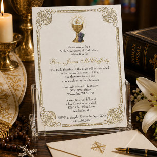 Invitation Anniversaire d'or de l'ordination d'un prêtre cath