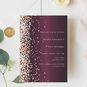 Invitation Anniversaire d'or rose de Bourgogne