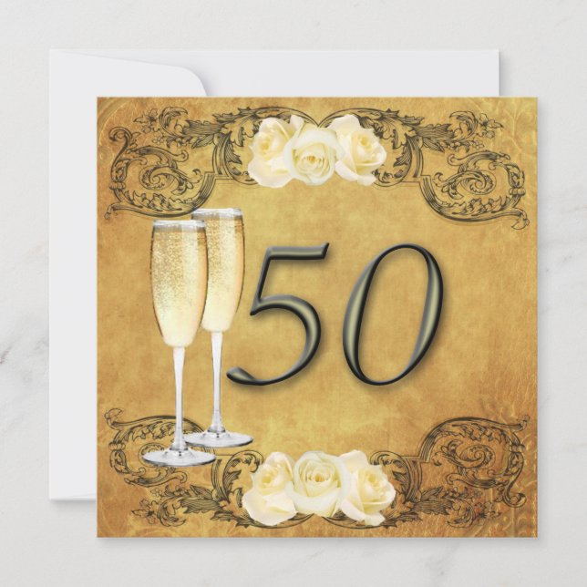 Invitation Anniversaire d'or vintage (Devant)