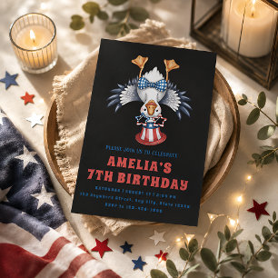 Invitation Anniversaire drôle d'enfants Americana