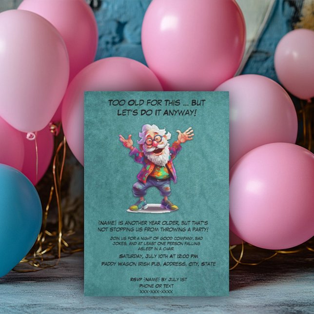 Invitation Anniversaire drôle - Joyeux Senior (Créateur téléchargé)