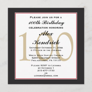 Invitation anniversaire du 100e siècle
