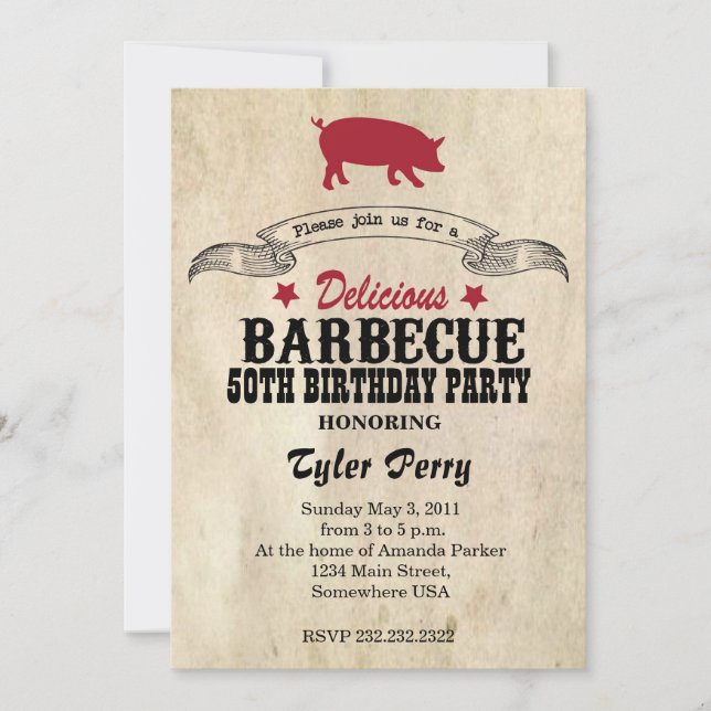 Invitation Anniversaire du barbecue (Devant)